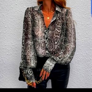 Bellman Blue Snakeskin Blouse